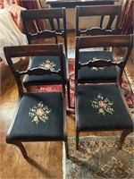 4 ANTIQUE NEEDLEPOINT CHAIRS