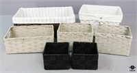 Fabric Lined Storage Baskets / 7 pc