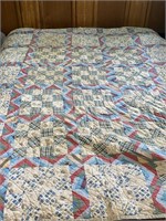 Vintage Full Size Hand Stitched Quilt