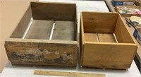 2 wooden crates 17X12X6 & 9X12X6