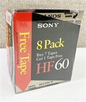 Sony HF 60 Hi-Fi Casette Recording Tapes - 8 pack