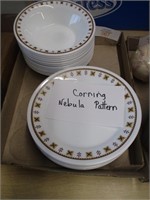 Corning ware- 10 plates, 12 Bowls
