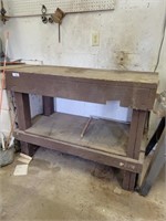 Wood Work Bench - approx 48" x 23" & 35.5" high