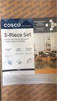 Cosco 5 piece resin fold in half table and 4