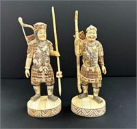 Pair of Ivory Japanese Samurai Figures