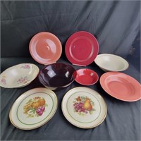 Box Lot- plates and bowl (one Fiesta plate)