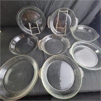 Group of Glass Pie Pan - Deep Dish, 9" and 10"