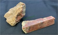 Two pieces of petrified wood