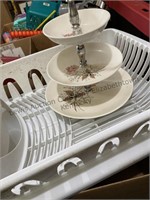 Dish drainer, tidbit tray and wire basket