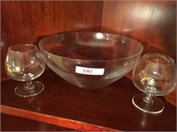 Glass Bowl and Chantelle Liquor Glasses
