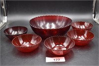 5pc Ruby Red