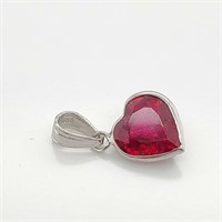 14K WHITE GOLD RUBY (2.6CT)  PENDANT