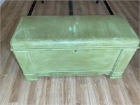 CEDAR CHEST, PAINTED GREEN. 20 IN X 48 IN X 20 IN