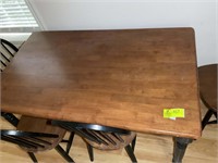 FARMHOUSE STYLE TABLE BLACK WITH MAPLE TOP 58 IN X