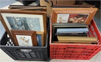 Framed Pictures- 2 Crates, Large Variety