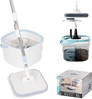 ULN - Spin Mop & Bucket Set, 3 Microfiber Pads