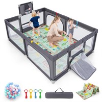Costzon Large Baby Playpen with Mat, 81'' x 57'' P