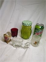 Glass Pony Cart, Owl, Votive Holders, Etc