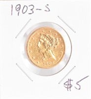 1903-S Liberty $5 Gold Coin