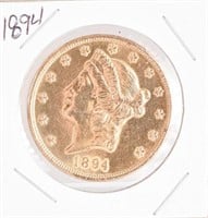 1894 Double Eagle $20 Gold Coin