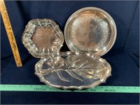 Assortment of Silver Plate Trays