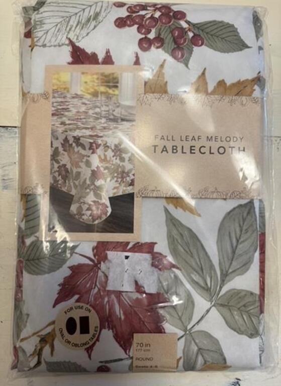 New-Fall Medley Table Cloth 70" Round, seats 4-6