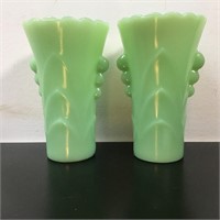 PAIR JADEITE VASES