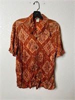 Vintage 70s Aztec Southwestern Poly Shirt