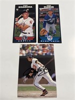 LOT OF 3 AUTOGRAPHED BASEBALL CARDS Hand signed