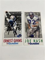 NFL GAMEDAY AUTOGRAPH FOOTBALL CARDS HAND SIGNED