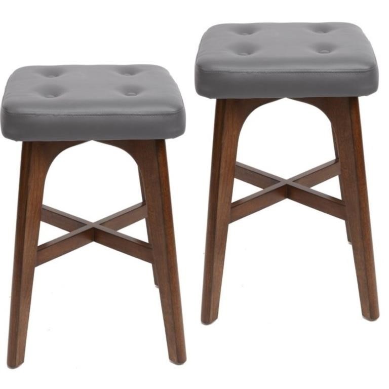 New Set 2 Silverwood, Beacon 24" Brown Bar Stools