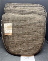 (4) Chair cushions & (4) braided chair pads