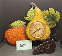 Vintage fruit decor clock