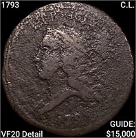 1793 C.L. Liberty Cap Half Cent LIGHTLY CIRC