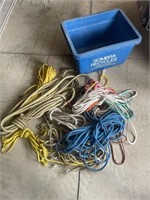 Bin full of assorted ropes