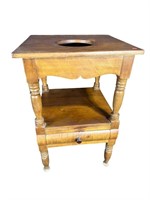 19TH CENT. CHERRY 1 DRAWER WASH BASIN TABLE