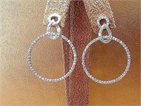 .50 Ct Diamond Circle Modern Design Earrings