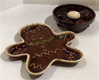 Vintage Hull gingerbread man and small divided
