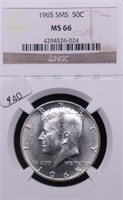 1965 NGC MS66 SMS KENNEDY HALF DOLLAR