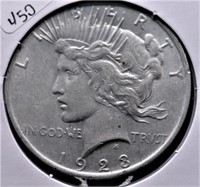 1923 PEACE DOLLAR AU