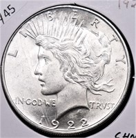 1922 PEACE DOLLAR CHOICE BU