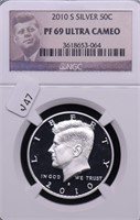 2010 S NGC PF69UC KENNEDY HALF DOLLAR