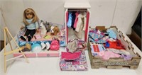 American Girl Doll w/Wardrobe, Bed & Clothing etc