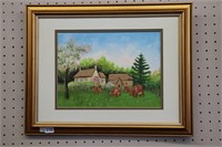 FARM ANIMAL OIL PAINTING 19"X16"