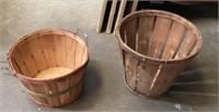 (2) Wooden Baskets