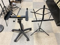 Rolling speaker stand and sheet music stand