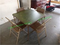 Folding Card Table and 4 Folding Chairs