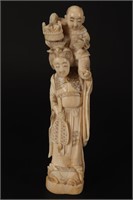 Japanese Carved Ivory Figure Group,