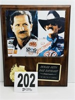 Richard Petty & Dale Earnhardt Wooden Plaque