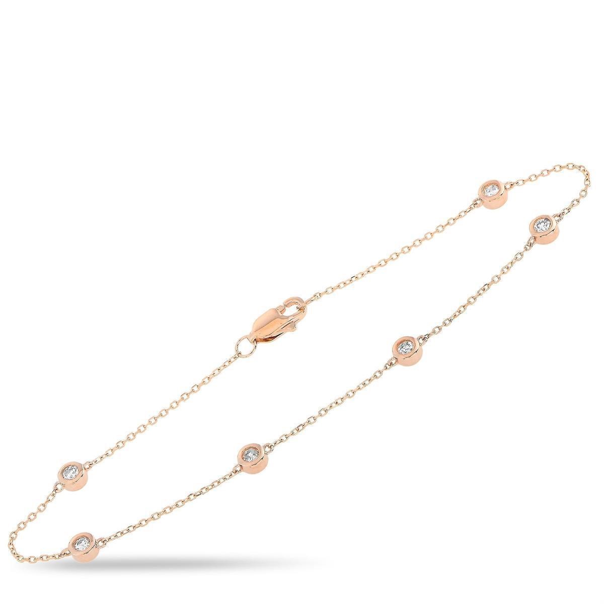 14K Rose Gold 0.25 ct Diamond Bracelet